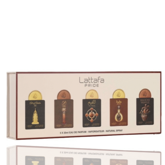 Set Lattafa Pride X0.67oz (5 PC ) Art of Arabia III / Ajwaa / Al Qiam Gold / Masa / Brioche Vanille